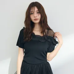 シースルー×フリルドッキングトップス Frene フラーネ同型