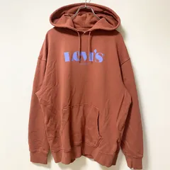 Levi’s リーバイス　長袖ロゴプリントパーカー　スウェットフーディ　オレンジ　カジュアル　Lサイズ　古着