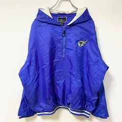 HOLLOWAY ホロウェイ　長袖ハーフジップナイロンジャケット　プルオーバー　ワンポイント刺繍　青　XLサイズ　古着