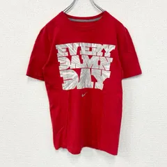 NIKE　ナイキ　半袖プリントTシャツ　クルーネック　スウッシュロゴ　カジュアル　レトロ　赤　レッド　Sサイズ　古着