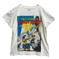 ユニクロ　レディースTシャツ　L　白　ミッキー　ミニー　ディズニー　【2125】