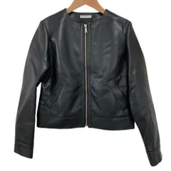 美品 24AW ESTNATION エストネーション ノーカラー ジップアップブルゾン サイズ36 ブラック レディース 古着 中古 USED