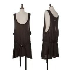 ジページェ バイ ジャンポールゴルチエJPG by GAULTIER ナイロンシワ加工ベルテッドタンクトップ 黒茶40のサムネイル