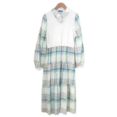 良品 25AW BLUE LABEL CRESTBRIDGE ブルーレーベルクレストブリッジ チェックドッキングワンピース サイズ38 マルチカラー レディース 古着 中古 USED
