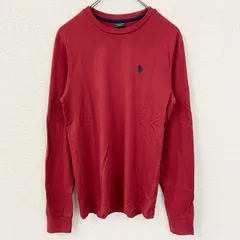 U.S.POLOASSN　ユーエスポロアッスン　長袖Tシャツ　ロンT　ワンポイントロゴ刺繍　赤　レッド　XSサイズ　古着