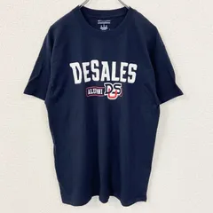 Champion チャンピオン　半袖カレッジプリントTシャツ　DESALES デサレス　紺　ネイビー　Lサイズ　古着