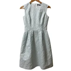 美品 Rene ルネ フラワージャガード ノースリーブ ワンピース 5816300A サイズ34 ライトブルー レディース 古着 中古 USED