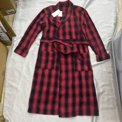 MOUSSY マウジー　ガウンチェックコート　アウター　コート　ロングシャツガウン　オンブラチェック　総柄　レッド　赤　ブラック　黒　フリーサイズ　レディースのサムネイル