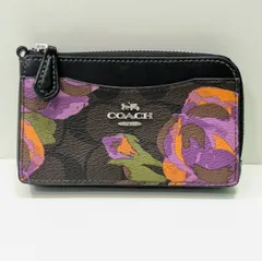 【塩】美品 COACH コーチ コインケース兼カードケース PVC×レザー【23314MO】D13