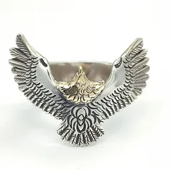 【美品】ARIZONA FREEDOM　アリゾナフリーダム　頭金イーグルリング　SILVER　K18×シルバー925　20号　13.9g