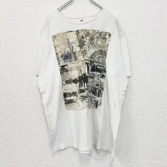 TANTUM O.N.　半袖プリントデザインTシャツ　ヴィンテージ風　クルーネック　カジュアル　白　XLサイズ　古着