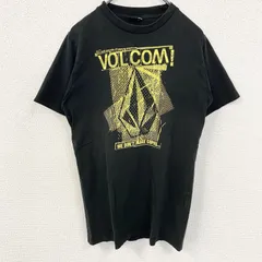 VOLCOM　ボルコム　半袖ロゴプリントＴシャツ　黒　ブラック　レトロデザイン　ストリート　クルーネック　Sサイズ　古着