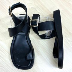 SAINT LAURENT PARIS レザーサンダル ブラック 42 - メルカリ