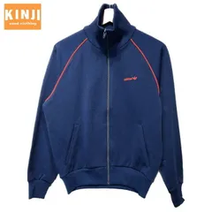 【中古】　adidas　トラックジャケット　80’s vintage　ジャージ　デサント製　無地　トレフォイルロゴ　フルジップ　ハイネック　スポーツ　古着　/1953