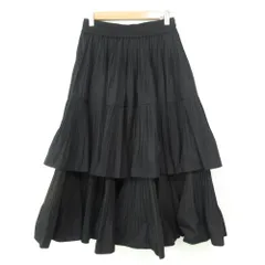 美品 24AW DOUBLE STANDARD CLOTHING ダブルスタンダードクロージング プリーツティアードスカート マキシ丈スカート 36 ブラック レディース 古着 中古 USED