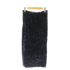 イエナ IENA ラブークル LA BOUCLE スパンコールペンシルスカート タイトスカート 36 ダークネイビー /ES ■OS