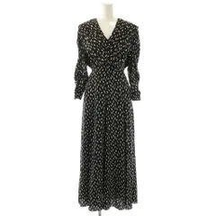 スナイデル SNIDEL ビッグカラークラシカルワンピース ロング 長袖 1 ブラック ホワイト /DO ■OS