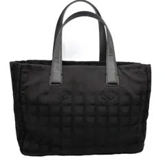 シャネル ニュートラベルライン トートMM トートバッグ ショルダーバッグ ナイロンジャガード レザー ブラック A15991 CHANEL ABランク