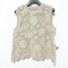 美品 25SS GRACE CONTINENTAL グレースコンチネンタル クロシュ刺繍トップ タンクトップ 0125243115 サイズ36 ベージュ レディース 古着 中古 USEDのサムネイル
