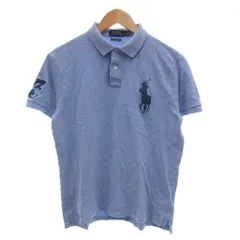 ポロ ラルフローレン POLO RALPH LAUREN ポロシャツ 半袖 ロゴ ビックポニー 刺繍 M 青 ブルー /MG