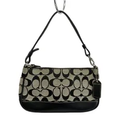 コーチ COACH ハンドバッグ ショルダー 2WAY キャンバス レザー シグネチャー 黒 ブラック 6094 /XZ ■GY18