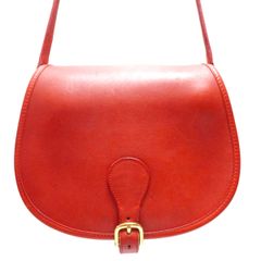 COACH オールドコーチ レザー フラップ ショルダーバッグ 7033 レッド M2604-k033 レディース] 1990's USA製 オールドコーチ レザーショルダーバッグ