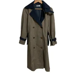 美品 mila schon ミラショーン 千鳥格子 トレンチコート ワンピース 2点セット セットアップ サイズ40 カーキ レディース 古着 中古 USED