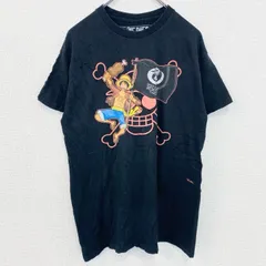 ONE PIECE　ワンピース　ルフィ　半袖公式アニメプリントTシャツ　キャラクター　黒　ブラック　Mサイズ　古着