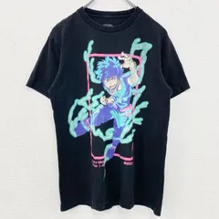 MY HERO ACADEMIA　僕のヒーローアカデミア　緑谷出久　半袖アニメキャラプリントTシャツ　黒　Sサイズ　古着