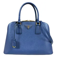 プラダ プロムナード サフィアーノ ショルダーバッグ レザー BL0837 ネイビー レディース  PRADA  中古 プラダ