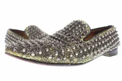 クリスチャンルブタン Christian louboutin ROLLING SPIKES GOLD BLACK SIZE 44 ローラー スパイク スタッズ ローファー レザー シューズ【ブランド古着ベクトル】【中古】 ●▲260402のサムネイル