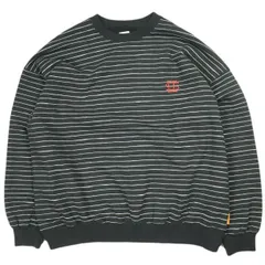 SEE SEE x URBS シーシー URBAN RESEARCH BUYERS SELECT アーバンリサーチ 25SS 別注 日本製 BOARDER CREW SWEAT ボーダークルーネックスウェット L BLACK/WHITE トレーナー 裏毛のサムネイル