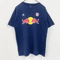 adidas　アディダス　半袖カレッジプリントTシャツ　ニューヨークレッドブルズ　背番号　ネイビー　XLサイズ　古着