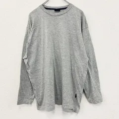 NAUTICA　長袖プリントTシャツ　クルーネック　カジュアルデザイン　ノームコア　グレー　レトロ　XLサイズ　古着