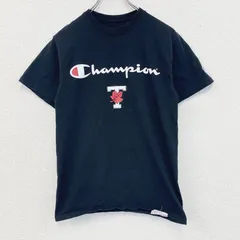 champion チャンピオン　半袖プリントTシャツ　カジュアルデザイン　クルーネック　黒　レトロ　Sサイズ　古着
