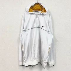 00s　NIKE　ナイキ　アノラックジャージパーカー　ヴィンテージ　ワンポイントロゴ刺繍　白　ホワイト　XLサイズ　古着