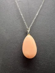 昭和レトロピンク珊瑚風ドロップネックレス