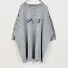 NFL　半袖刺プリントTシャツ　ダラス・カウボーイズ　クルーネック　灰色　グレー　XXXLサイズ　古着