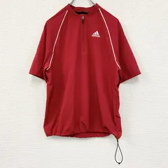 adidas　アディダス　ハーフジップナイロンジャケット　赤　レッド　Mサイズ　古着