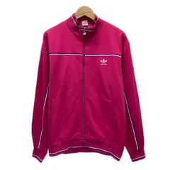 【中古】　adidas　トラックジャケット　80s vintage　80年代　ジャージ　ハイネック　フルジップ　無地　ワンポイント　ブランドロゴ　トレフォイル　刺しゅう　日本製　スポーツ　古着　/0129