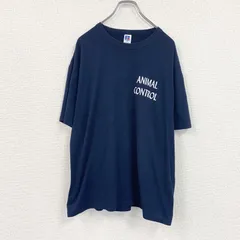 90s　RUSSELL ATHLETIC　半袖プリントTシャツ　ヴィンテージ　紺　ネイビー　XLサイズ　古着