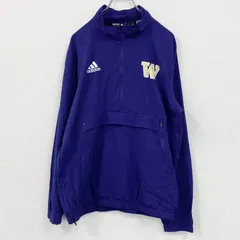 adidas　アディダス　ハーフジップナイロンジャケット　紫　Sサイズ　古着