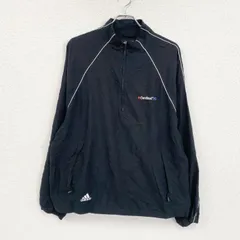 adidas　アディダス　プルオーバージャケット　ハーフジップ　黒　ブラック　Lサイズ　古着