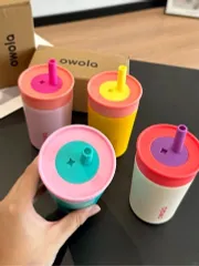 owala ステンレス保温カップマカロンカラーストロー付きタンブラー 12oz