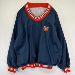 古着 バイク BIKE USA製 ジャケット ナイロンプルオーバー 大きいサイズ NFL シカゴベアーズ 2XL  ネイビー系 メンズ