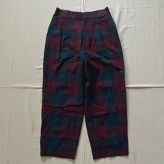 極希少　～90s　vintage　ヴィンテージ古着　MADE IN UKRAINE　ウクライナ製　COLLECTIBLE GOLD by Giorgio Sant'Angelo　ジョルジオサンタンジェロ　ウールスラックス　ツータック　大判チェック柄　12サイズ