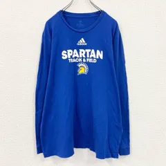 adidas　アディダス　長袖Tシャツ　ロンT　青　ブルー　XLサイズ　古着