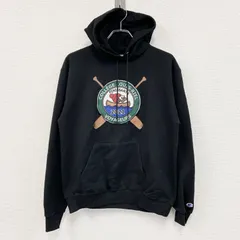 champion　チャンピオン　スウェットパーカー/フーディー　刺　黒　ブラック　Mサイズ　古着