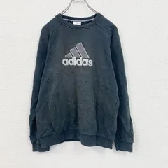 00s　adidas　アディダス　スウェット/トレーナー　ヴィンテージ　パフォーマンスロゴ　黒　ブラック　XLサイズ　古着