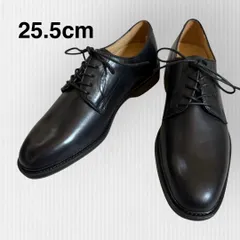 【リーガル】25.5cm ビジネスシューズ　レースアップ　黒　外羽根　プレーントゥ　ビブラムソール　ブラック